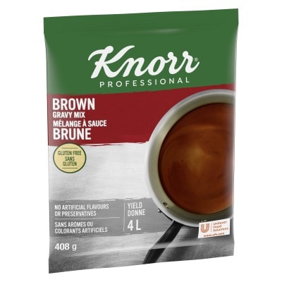 Knorr® Professional Brown Gravy 408g 6 pack - Knorr® Professional Brown Gravy Mix 6 x 408 gr delivers simple, clean food with ease. Knorr® Gravies are reinvented by our chefs with your kitchen in mind.